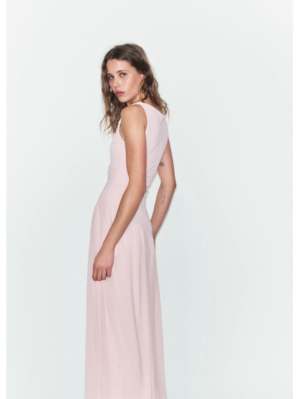 Zara Blush Pink Sleeveless Maxi Dress